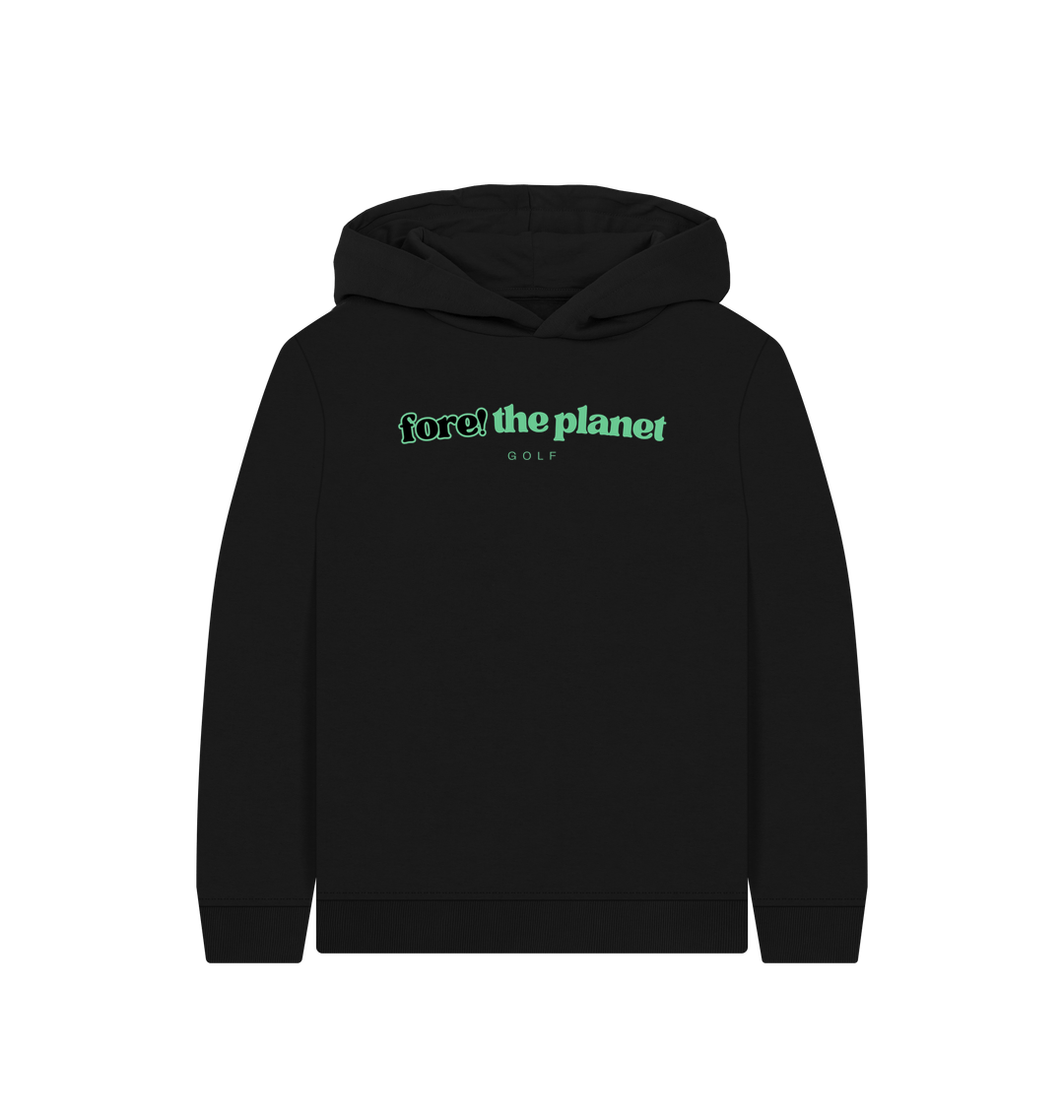 Black Printed Kids Hoodie