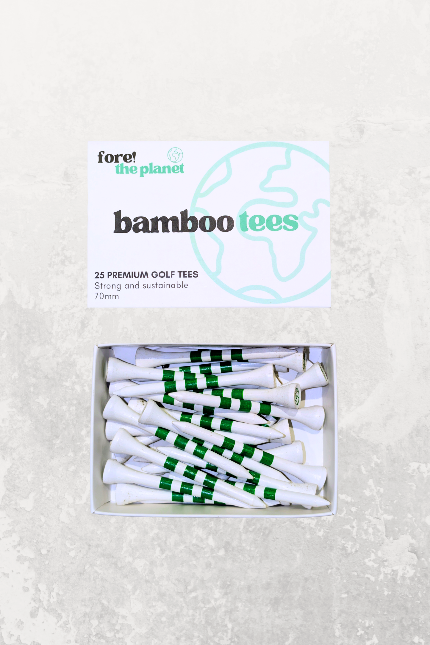 White Bamboo Golf Tees - 54mm